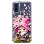 Motorola Moto G Pure Cute Pink Cherry Blossom Gnome Spring Floral Flowers Double Layer Phone Case Cover
