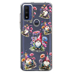 Motorola Moto G Pure Cute Pink Purple Cosmos Flowers Gnomes Spring Floral Double Layer Phone Case Cover