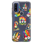 Motorola Moto G Pure G Power 2022 Colorful Neon Glow Rainbow Gnomes Painting Hybrid Protective Phone Case Cover