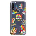 Motorola Moto G Play 2023 Colorful Neon Glow Rainbow Gnomes Painting Hybrid Protective Phone Case Cover