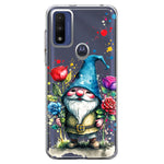 Motorola Moto G Pure 2021 G Power 2022 Gnome Red Purple Blue Roses Garden Hybrid Protective Phone Case Cover