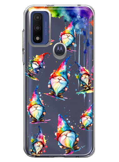 Motorola Moto G Pure G Power 2022 Neon Water Painting Colorful Splash Gnomes Hybrid Protective Phone Case Cover
