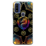 Motorola Moto G Pure 2021 G Power 2022 Mandala Geometry Abstract Dragon Pattern Hybrid Protective Phone Case Cover