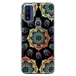 Motorola Moto G Play 2023 Mandala Geometry Abstract Elephant Pattern Hybrid Protective Phone Case Cover