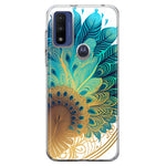 Motorola Moto G Play 2023 Mandala Geometry Abstract Peacock Feather Pattern Hybrid Protective Phone Case Cover