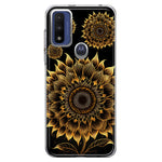 Motorola Moto G Play 2023 Mandala Geometry Abstract Sunflowers Pattern Hybrid Protective Phone Case Cover