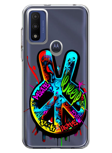 Motorola Moto G Pure 2021 G Power 2022 Peace Graffiti Painting Art Hybrid Protective Phone Case Cover