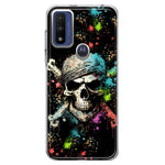 Motorola Moto G Play 2023 Fantasy Paint Splash Pirate Skull Hybrid Protective Phone Case Cover