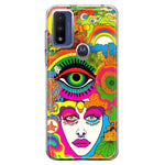 Motorola Moto G Pure 2021 G Power 2022 Neon Rainbow Psychedelic Trippy Hippie DaydreamHybrid Protective Phone Case Cover