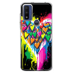 Motorola Moto G Pure 2021 G Power 2022 Colorful Rainbow Hearts Love Graffiti Painting Hybrid Protective Phone Case Cover