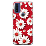 Motorola Moto G Pure Cute White Red Daisies Polkadots Double Layer Phone Case Cover