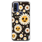 Motorola Moto G Pure Cute Smiley Face White Daisies Double Layer Phone Case Cover