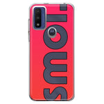 Motorola Moto G Play 2023 Red Pink Clear Funny Text Quote Smol Hybrid Protective Phone Case Cover