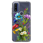 Motorola Moto G Play 2023 Purple Yellow Red Spring Flowers Floral Hybrid Protective Phone Case Cover