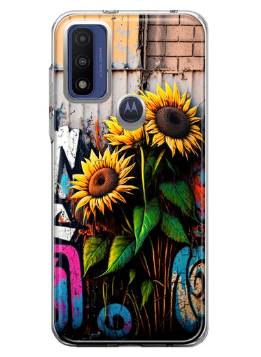 Motorola Moto G Pure 2021 G Power 2022 Sunflowers Graffiti Painting Art Hybrid Protective Phone Case Cover