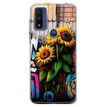 Motorola Moto G Pure 2021 G Power 2022 Sunflowers Graffiti Painting Art Hybrid Protective Phone Case Cover