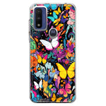 Motorola Moto G Pure 2021 G Power 2022 Psychedelic Trippy Butterflies Pop Art Hybrid Protective Phone Case Cover