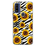 Motorola Moto G Pure White Zebra Sunflowers Polkadots Double Layer Phone Case Cover