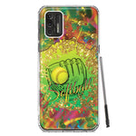 Motorola Moto G Stylus 4G 2021 Love Softball Girls Glove Green Tie Dye Swirl Paint Hybrid Protective Phone Case Cover
