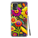 Motorola Moto G Stylus 4G 2021 Colorful Yellow Pink Folk Style Floral Vibrant Spring Flowers Hybrid Protective Phone Case Cover