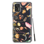 Motorola Moto G Stylus 4G 2021 Peach Meadow Wildflowers Butterflies Bees Watercolor Floral Hybrid Protective Phone Case Cover