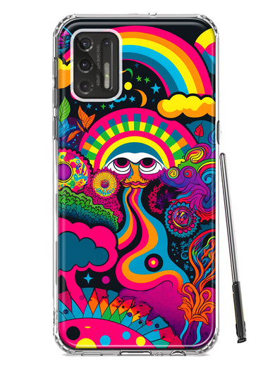 Motorola Moto G Stylus 2021 Psychedelic Trippy Hippie Night Walk Hybrid Protective Phone Case Cover