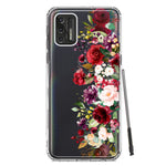 Motorola Moto G Stylus 4G 2021 Red Summer Watercolor Floral Bouquets Ruby Flowers Hybrid Protective Phone Case Cover