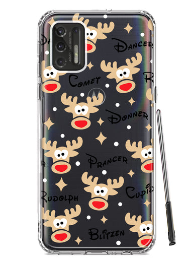 Motorola Moto G Stylus 4G 2021 Red Nose Reindeer Christmas Winter Holiday Hybrid Protective Phone Case Cover