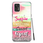 Motorola Moto G Stylus 4G 2021 Summer Brush Strokes Sunrise Sunburn Sunset Repeat Hybrid Protective Phone Case Cover