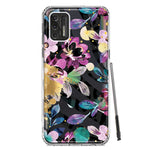 Motorola Moto G Stylus 4G 2021 Zebra Stripes Tropical Flowers Purple Blue Summer Vibes Hybrid Protective Phone Case Cover