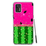 Motorola Moto G Stylus 4G 2021 Summer Watermelon Sugar Vacation Tropical Fruit Pink Green Hybrid Protective Phone Case Cover