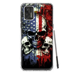 Motorola Moto G Stylus 2021 American USA Flag Skulls Blue Red Double Layer Phone Case Cover