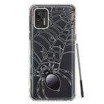 Motorola Moto G Stylus 4G 2021 Creepy Black Spider Web Halloween Horror Spooky Hybrid Protective Phone Case Cover