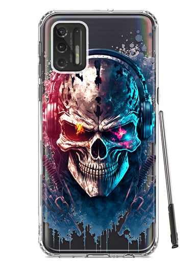 Motorola Moto G Stylus 2021 Cyberpunk Machine Headphones Skull Double Layer Phone Case Cover