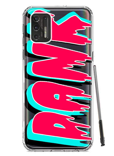 Motorola Moto G Stylus 4G 2021 Teal Pink Clear Funny Text Quote Dank Hybrid Protective Phone Case Cover