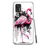 Motorola Moto G Stylus 4G 2021 Pink Flamingo Painting Graffiti Hybrid Protective Phone Case Cover