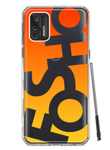 Motorola Moto G Stylus 4G 2021 Orange Yellow Clear Funny Text Quote Fosho Hybrid Protective Phone Case Cover