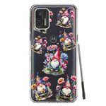 Motorola Moto G Stylus 2021 Cute Pink Purple Cosmos Flowers Gnomes Spring Floral Double Layer Phone Case Cover