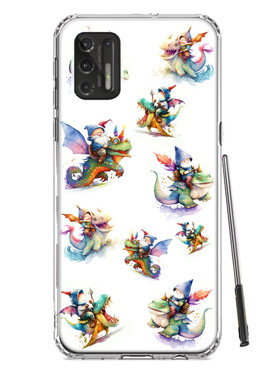 Motorola Moto G Stylus 4G 2021 Cute Fairy Cartoon Gnomes Dragons Monsters Hybrid Protective Phone Case Cover