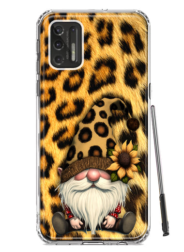 Motorola Moto G Stylus 4G 2021 Gnome Sunflower Leopard Hybrid Protective Phone Case Cover