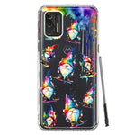 Motorola Moto G Stylus 2021 Neon Water Painting Colorful Splash Gnomes Hybrid Protective Phone Case Cover