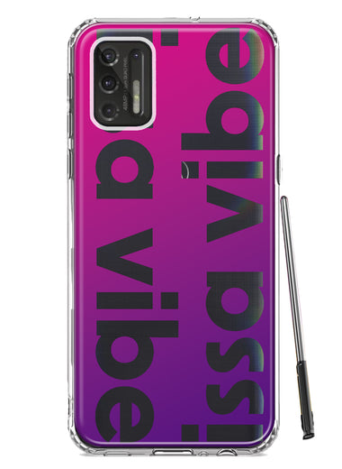Motorola Moto G Stylus 4G 2021 Purple Clear Funny Text Quote Issa Vibe Hybrid Protective Phone Case Cover