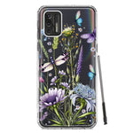 Motorola Moto G Stylus 4G 2021 Lavender Dragonfly Butterflies Spring Flowers Hybrid Protective Phone Case Cover