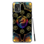 Motorola Moto G Stylus 4G 2021 Mandala Geometry Abstract Dragon Pattern Hybrid Protective Phone Case Cover