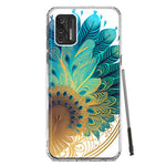 Motorola Moto G Stylus 4G 2021 Mandala Geometry Abstract Peacock Feather Pattern Hybrid Protective Phone Case Cover