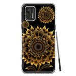 Motorola Moto G Stylus 4G 2021 Mandala Geometry Abstract Sunflowers Pattern Hybrid Protective Phone Case Cover