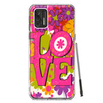 Motorola Moto G Stylus 4G 2021 Pink Daisy Love Graffiti Painting Art Hybrid Protective Phone Case Cover