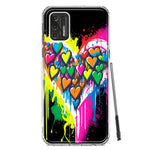 Motorola Moto G Stylus 4G 2021 Colorful Rainbow Hearts Love Graffiti Painting Hybrid Protective Phone Case Cover