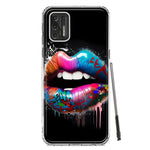 Motorola Moto G Stylus 4G 2021 Colorful Lip Graffiti Painting Art Hybrid Protective Phone Case Cover