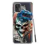 Motorola Moto G Stylus 2021 Fantasy Blue Dragon Dream Skull Double Layer Phone Case Cover